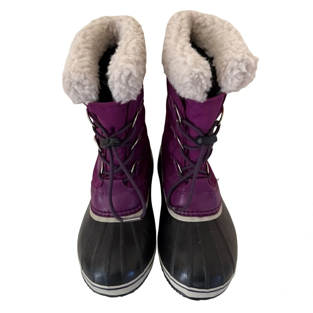 Sorel Yoot Pac Nylon Youth Girl Sz 6  Insulated Waterproof Winter Boots Purple